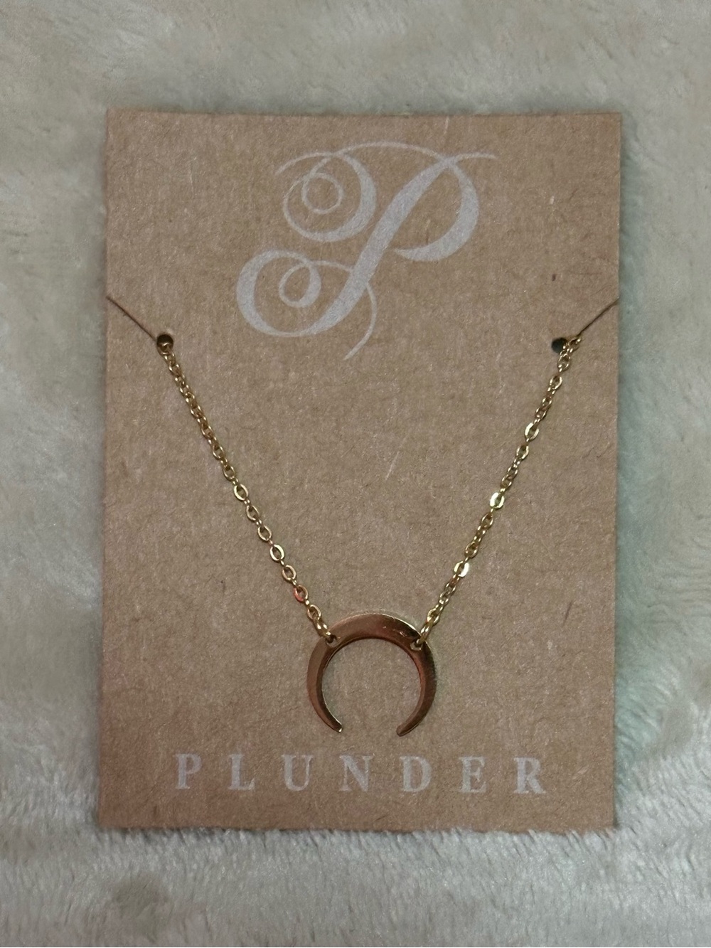 Plunder Gold Tone Crescent Necklace - Delicate Women's Jewelry